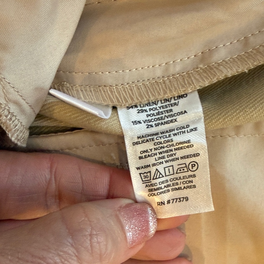 Ann Taylor Women's Tan linen slacks pants size 10 - Picture 6 of 10